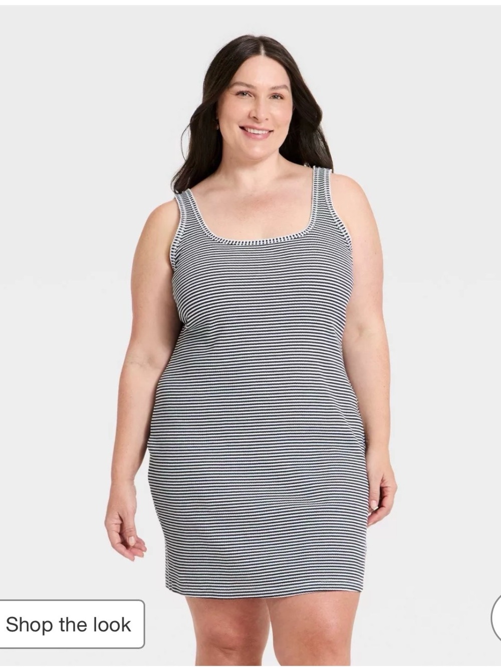 Navy and White Striped Tank Mini Dress